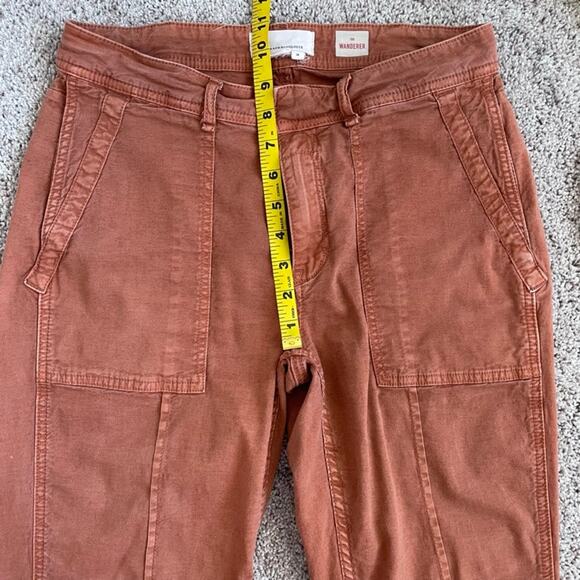 Anthropologie The Wanderer Chino Pants Burn Orange Size 28 Cotton Linen - Picture 13 of 15